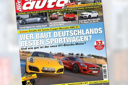 Im neuen Heft von sport auto, Ausgabe 02/2016, finden wir heraus, wer den besten deutschen Sportwagen baut: Mercedes oder Po...