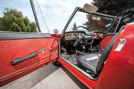 Fiat 850 Spider, Cockpit, Seitentr