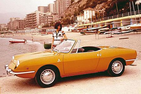 Fiat 850 Spider, Seitenansicht