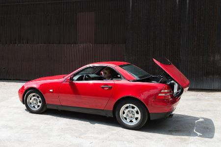 Mercedes SLK 200, Seitenansicht, Verdeck ffnet