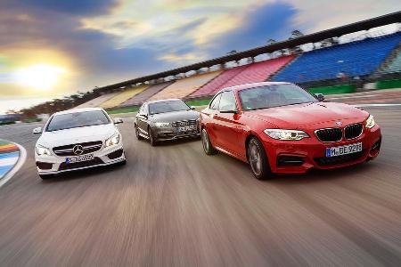 Audi S3 Limousine, BMW M235i, Mercedes CLA 45 AMG 4MATIC, Front