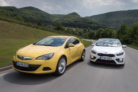 Kia Pro Cee'd GT Track, Opel Astra GTC 1.6 Turbo, Frontansicht