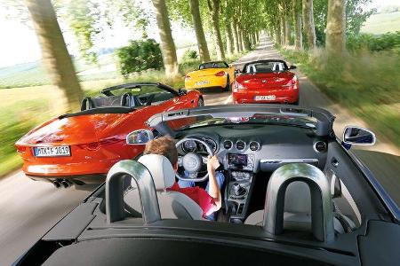 Porsche Boxster, Jaguar F-Type, Audi TT RS, BMW Z4, Fahrt