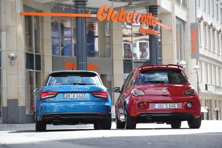 Audi A1 Sportback 1.4 TFSI, Opel Adam S, Heckansicht