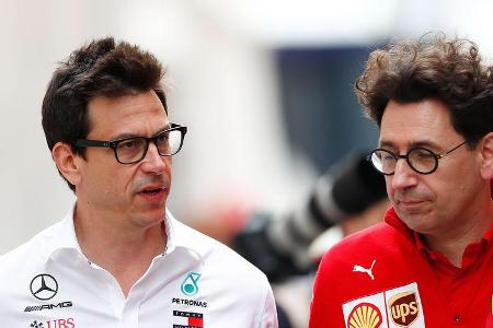 Toto Wolff - Mercedes - Mattia Binotto - Ferrari