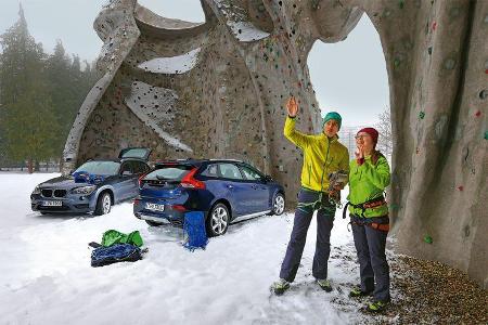 Volvo V40 Cross Country, BMW X1 x-Drive 28i, Klettergarten