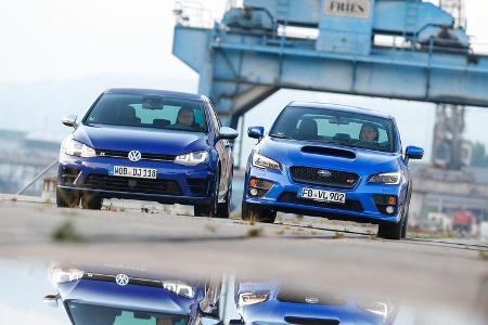 Subaru WRX STI, VW Golf, Frontansicht