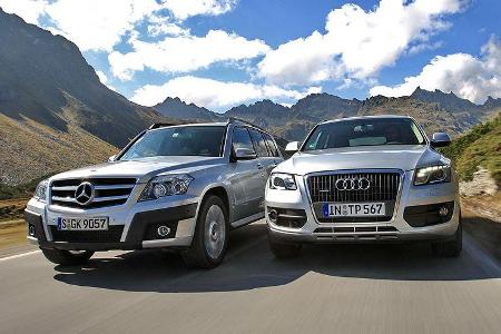 Audi Q5 2.0 TFSi Quattro und Mercedes GLK 300 4-Matic