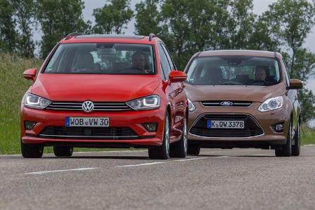 Ford C-Max 1.6 Ecoboost, VW Golf Sportsvan 1.4 TSI, Frontansicht