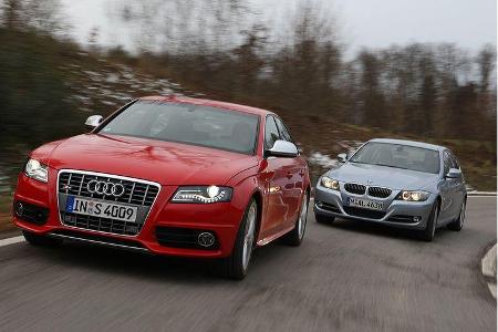 Mit 4,72 Meter Länge benötigt der Audi S4 knapp 20 Zentimeter mehr Parkraum als der auch optisch deutlich graziler anmutende...