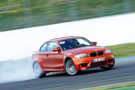 BMW 1er M Coupe, Frontansicht, Driften, Rauch