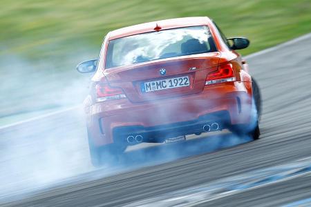 BMW 1er M Coupe, Rckansicht, Driften, Rauch