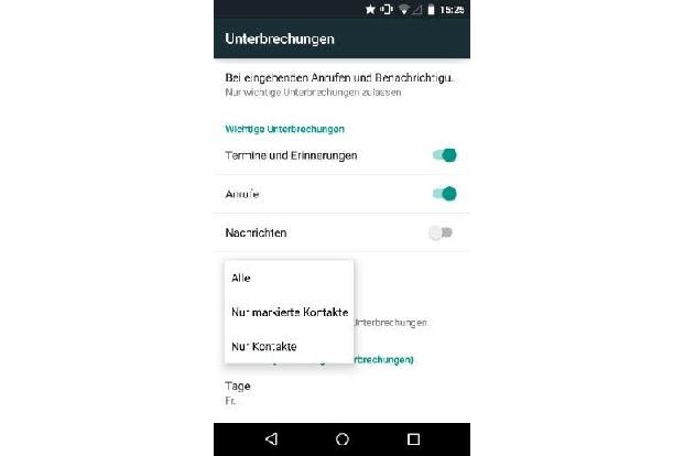 Hier stellen Sie ein, wer, wie und wann stören kann.