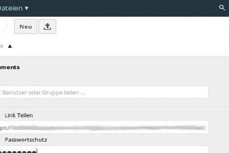Server-zu-Server-Sharing: Sie wählen das Symbol für das Teilen eines Ordners an und senden den Link an den anderen User. Die...