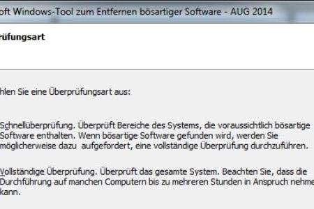 Windows-Tool zum Entfernen bösartiger Software - Anti-Malware-Tool von Microsoft, welches bösartige Software findet.