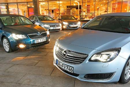 Opel Insignia, Skoda Superb, VW Passat, Hyundai i40, Frontansicht