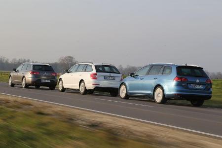 Seat León ST 1.4 TSI, Skoda Octavia Combi 1.4 TSI, VW Golf Variant 1.4 TSI, Heck