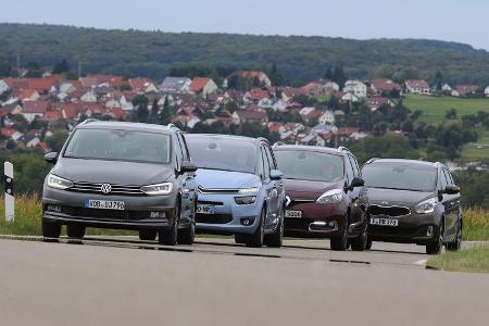 Citroën Grand C4 Picasso, Kia Carens 1.7 CRDi, Renault Grand Scénic dCi 130, VW Touran 2.0 TDI