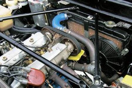Sauber aufgebauter Motorraum.