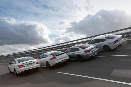 Audi RS7, BMW M6 Gran Coupé, Mercedes CLS 63 AMG S, Porsche Panamera