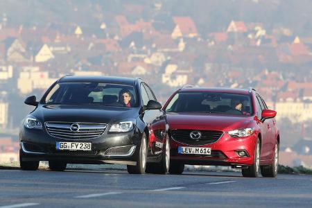 Mazda 6 Kombi, Opel Insignia Sports Tourer, Frontansicht