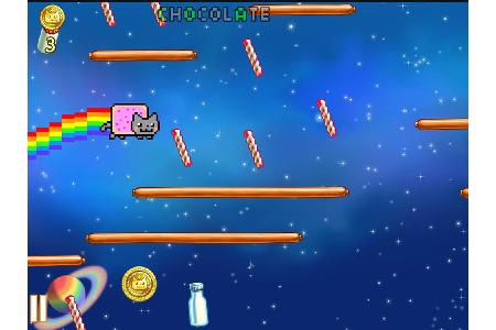 Eine andere Internet-Legende darf da natürlich nicht fehlen: Auch die Nyan Cat hat ihr eigenes Spiel.