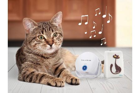 Die Katze ist draußen, aber wann will sie wieder rein? Mit der Katzenklingel kann sie sich ganz einfach melden.