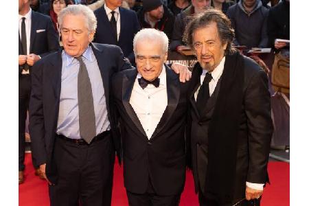 Da sind sie: drei Männer jenseits der 70, alles Legenden des Kinos. Robert De Niro, Martin Scorsese und Al Pacino haben im R...