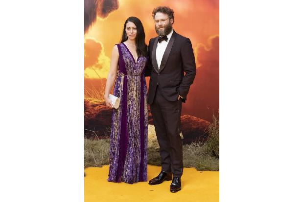 ...Seth Rogen mit seiner Frau Lauren Miller in London auf der 'Lion King'-Premiere. Da führt auch kein Weg herum, schließlic...