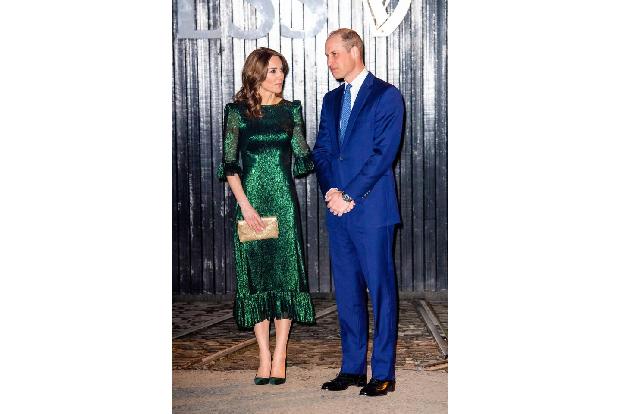 Kate glänzte dabei in einem weiteren grünen Kleid, das von dem Label The Vampire’s Wife stammte .