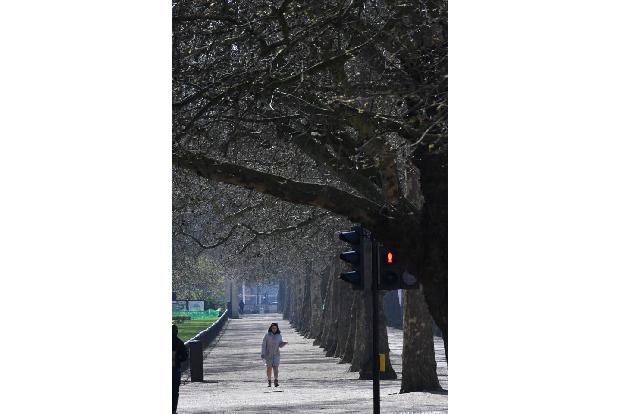 Die Mall führt zum Buckingham Palace, hier wimmelt es für gewöhnlich von Touristen, doch nicht in den Zeiten von Corona. Am ...