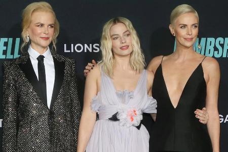 Von links: Nicole Kidman, Margot Robbie und Charlize Theron bei einer Vorführung von 