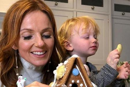 Geri Horner backt zusammen mit Söhnchen Montague