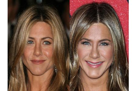 Jennifer Aniston ist mit ihrem Look ein wahres Phänomen: Zwischen den beiden Fotos scheint kein einziger Tag zu liegen, in W...