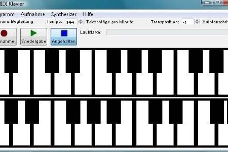MIDI-Klavier - Ihr PC wird zum Klavier, das Sie wahlweise per Maus oder Tastatur bedienen.