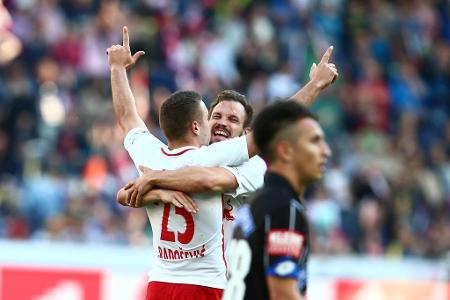 Torschütze Josip Radošević bejubelt mit Christian Schwegler das verdiente 1:0 gegen Sturm Graz. Trotzdem zeigten sich die Gr...