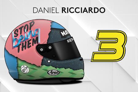 Die Helmdesigns der Formel-1-Fahrer 2019