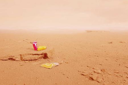 Tesla Roadster endlich auf dem Mars gelandet (in diesen düsteren Renderings)