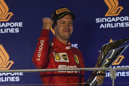 Sebastian Vettel durfte nach mehr als einem Jahr wieder über einen Sieg jubeln