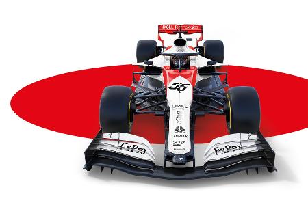 Designstudie: McLaren MCL34 in Weiß und Rot