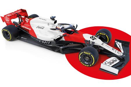 Designstudie: McLaren MCL34 in Weiß und Rot