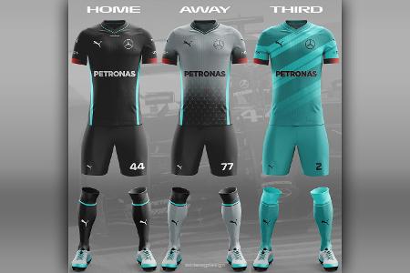 Die Fußball-Trikots der Formel-1-Teams 2020