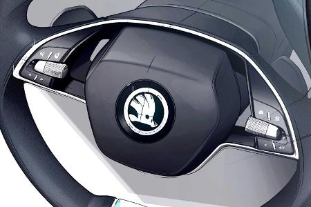 Neuer Skoda Octavia (2020): Erste Designskizzen vom Cockpit