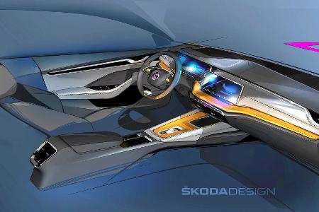 Neuer Skoda Octavia (2020): Erste Designskizzen vom Cockpit