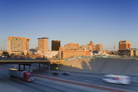 Interstate 10 and El Paso skyline, El Paso, Texas, United St...