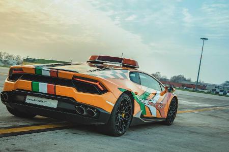 Lamborghini Huracán RWD als Follow-Me Car am Flughafen Bologna
