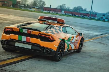 Lamborghini Huracán RWD als Follow-Me Car am Flughafen Bologna