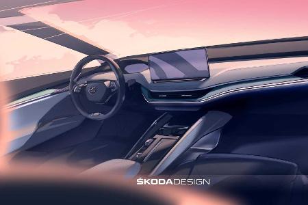 Skoda Enyaq iV (2021): Interieur in Designskizzen enthüllt