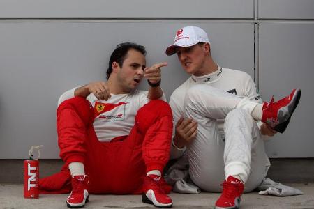 Felipe Massa musste Michael Schumacher einen Anstoß geben