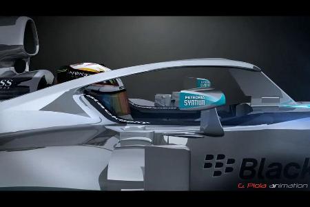 Mercedes - Cockpit-Protection - Piola-Animation - Formel 1 2015
